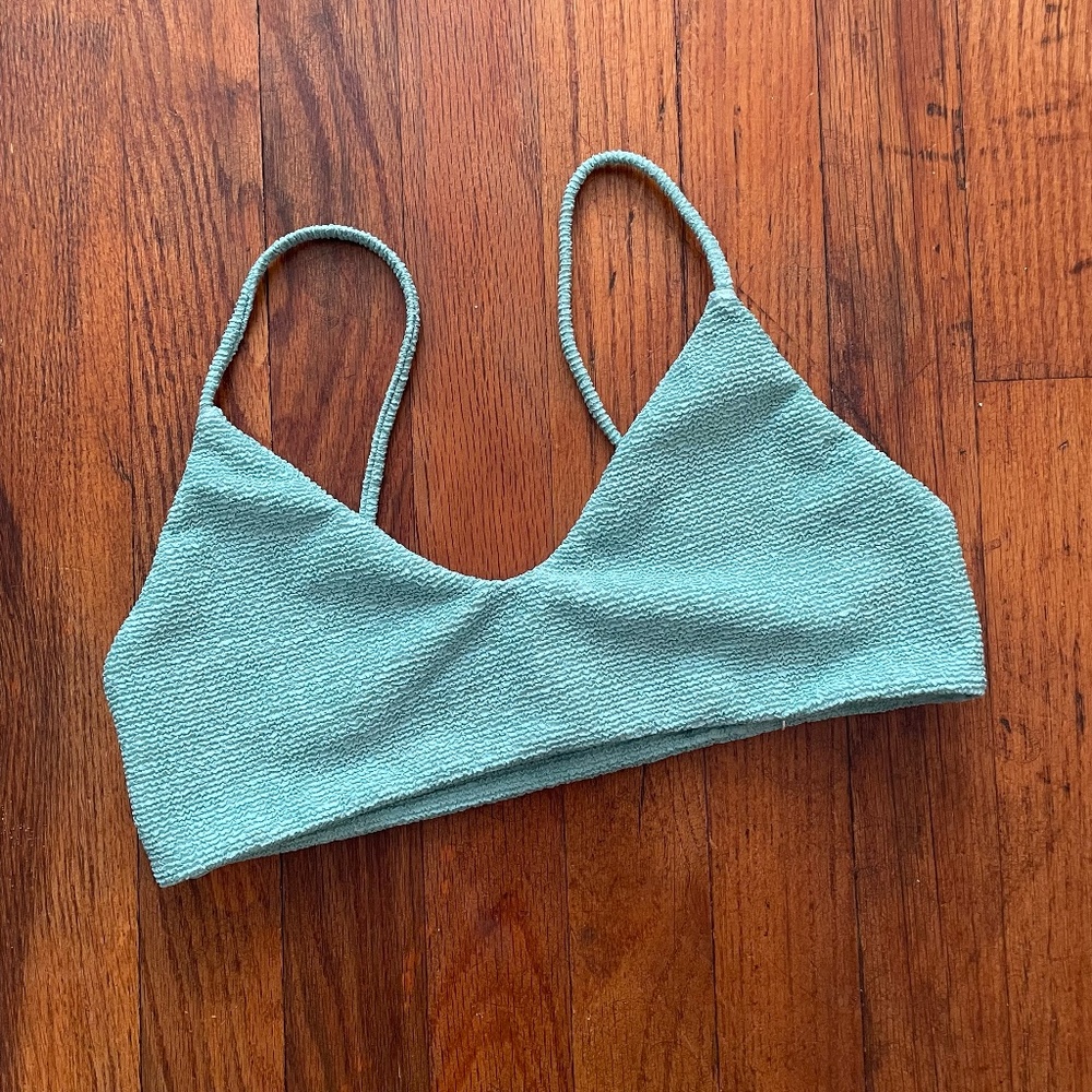 NWT Citrine Stella Textured Aqua Bikini‎ Top Size M